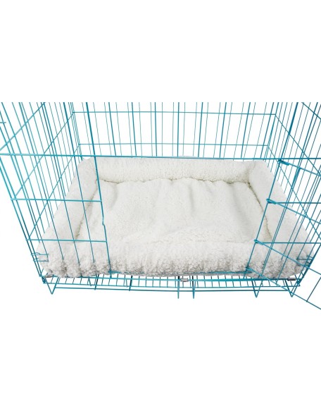 Long Rich HCT ERE-001 Super Soft Sherpa Crate Cushion Dog and Pet Bed, White, By Happycare Textiles, Standard style, 24 x 18 inches