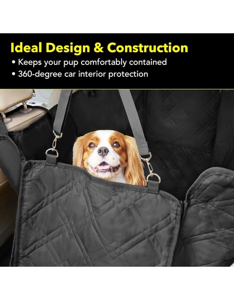 Dog Car Seat Cover, Heavy Duty Dog Seat Cover for Back Seat, Extra Padded Non-Slip Dog Hammock, Water-Resistant Back Seat Protector for Cars Trucks and SUVs (54" W x 58" L)