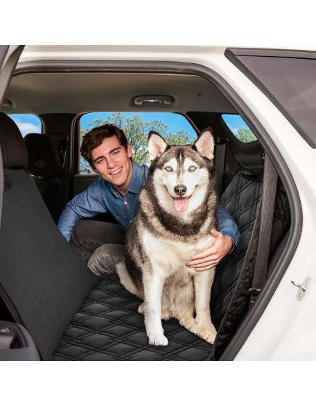 Dog Car Seat Cover, Heavy Duty Dog Seat Cover for Back Seat, Extra Padded Non-Slip Dog Hammock, Water-Resistant Back Seat Protector for Cars Trucks and SUVs (54" W x 58" L)