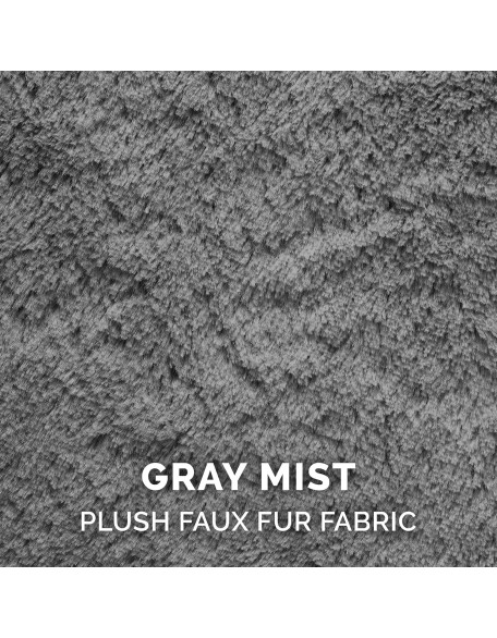 Soft & Cozy Dog Bed for Large Dogs, Refillable w/ Removable Washable Cover & Liner, For Dogs Up to 95 lbs - Plush Faux Fur Bean Bag Style Ball Bed - Gray Mist, XL/Jumbo