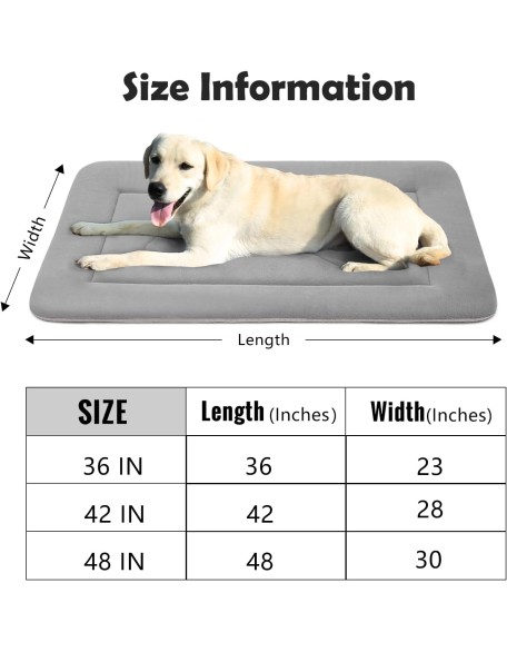 Extra Large Dog Bed Soft Dog Crate Pad Mat 48 in Non-Slip Bottom Washable Dog Sleeping Mattress Pet Beds Cat Beds Kennel Pads