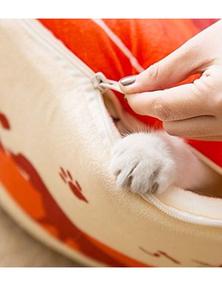 Noodle Dog Bed Cat Bed Pet Sofa,Keep Warm and Super Soft Creative Pet Nest,Waterproof Bottom Round Pet Bed for Small Cats and Small Dogs Removable Washable Cushion (Braised Beef Noodles)