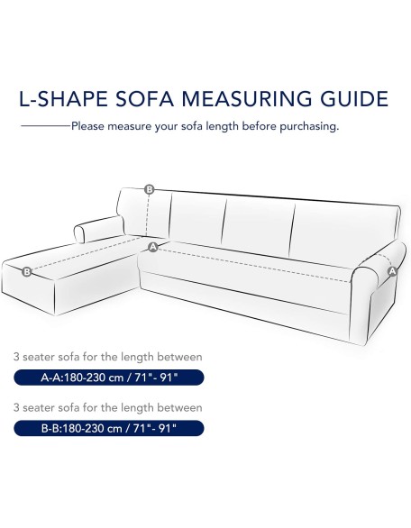 Super Stretch Sectional Couch Covers - 2 pcs Spandex Non Slip, with Elastic Bottom for L Shape Sectional Sofa Couches, Great for Kids & Pets (3 Seat Sofa + 3 Seat Chaise, Dark Gray)