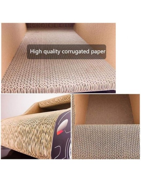 Brown Car Shape Cat Scratcher Corrugated Cardboard Scratching Board Cat Lounge Bed Toy House, Brown