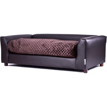 Keet Fluffy Deluxe Pet Bed, Chocolate, Large (40x23x13)