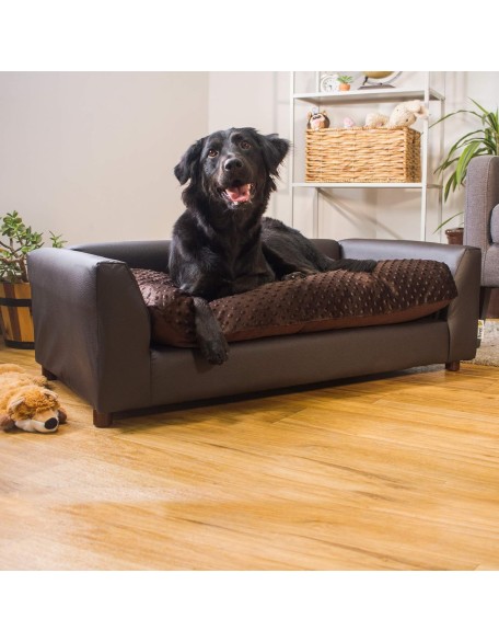 Keet Fluffy Deluxe Pet Bed, Chocolate, Large (40x23x13)