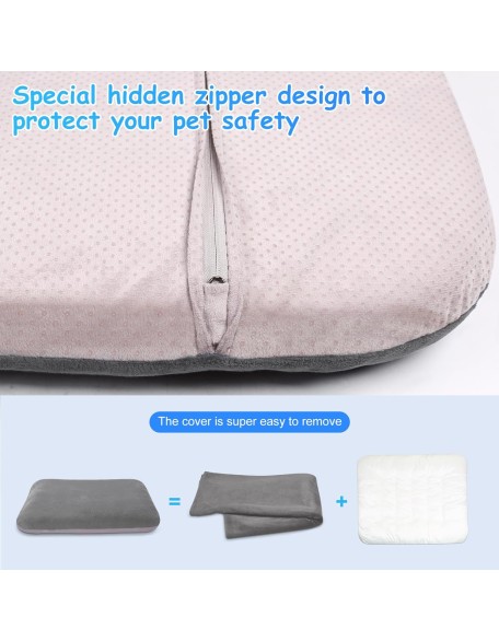 Magic Dog Super Soft Extra Large Dog Bed, 47 Inches Orthopedic Foam Dog Beds for XL Dogs, Jumbo Pet Bed with Anti Slip Bottom, Dog Sleeping Mattress with Removable and Washable Cover, Grey