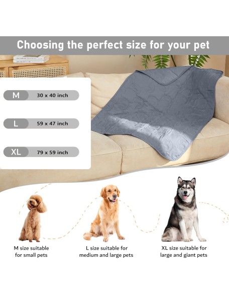 No Slip Pet Couch Cover, Waterproof Dog Bed Pad, Washable Sofa Furniture Protector Mat for Dogs Cats