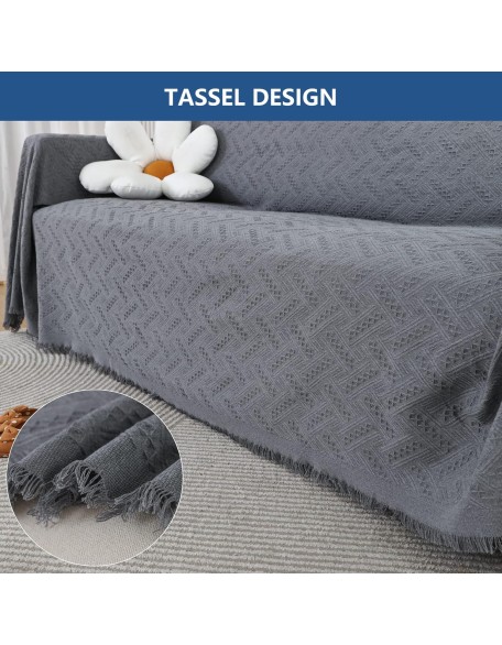 Sectional Couch Covers for Dogs,L Shape Sofa Cover Furniture Protector,Washable Sofa Slipcover for 3 Cushion Couch Living Room,Gray 90 x 133 inches (2 Pieces)