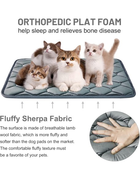 Dog Crate Mats,Soft Kennel Pads Washable with Anti-Slip Bottom,Dog Kennel Pads for Sleeping,Pets Mattress Cat Dog Beds for Large Medium Dogs(41x27,Grey)