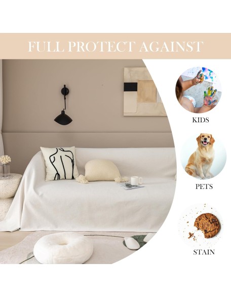 Dual Waterproof Couch Covers, Sofa Covers, Waterproof Couch Covers for Pets, Leakproof Waterproof Sofa Cover Non-Slip Beige Waterproof Sofa Covers Washable for Outdoor (Ivory, 71"x 134")
