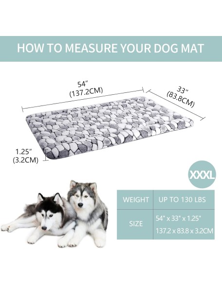 Stylish Dog Crate Pad Bed Mat Reversible (Cool & Warm), Soft Pet Sleeping Mat Dog Bed for Crate Suitable for Small to XX-Large Dogs and Cats, Machine Washable Crate Beds,Grey Stone Pattern