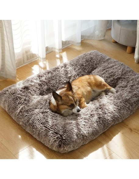 Dog Bed Crate Pad Plush Soft Dog Crate Bed for Small Medium Large Dogs and Cats Washable Anti-Slip Kennel Crate Mats for Sleeping and Anti AnxietyS