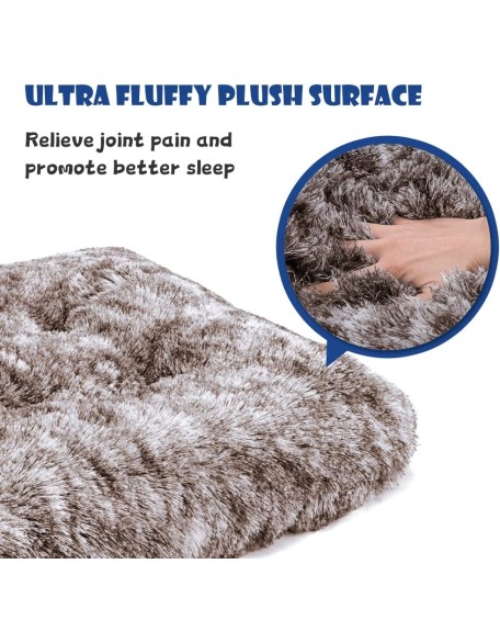 Dog Bed Crate Pad Plush Soft Dog Crate Bed for Small Medium Large Dogs and Cats Washable Anti-Slip Kennel Crate Mats for Sleeping and Anti AnxietyS