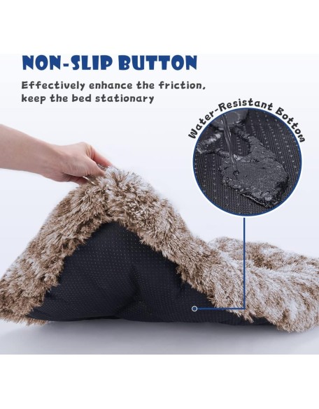 Dog Bed Crate Pad Plush Soft Dog Crate Bed for Small Medium Large Dogs and Cats Washable Anti-Slip Kennel Crate Mats for Sleeping and Anti AnxietyS