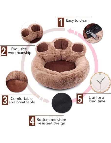 Cat Dog Bed Pet Bed Kennel Soft Pet Bed Warm Plush Dog Cat Nesting Bed Sleeping Bed Mat Puppy Kitten Calming Bed Cozy Bed Washable Nest Pad Dog Bed Puppy Sofa (Color : Brown, Size : 73 * 80cm)