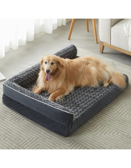 Orthopedic Dog Beds for Large Dogs-Waterproof Sofa Dog Bed with Removable Washable Cover, Large Dog Bed with Waterproof Lining and Nonskid Bottom,Pet Bed for Large Dogs