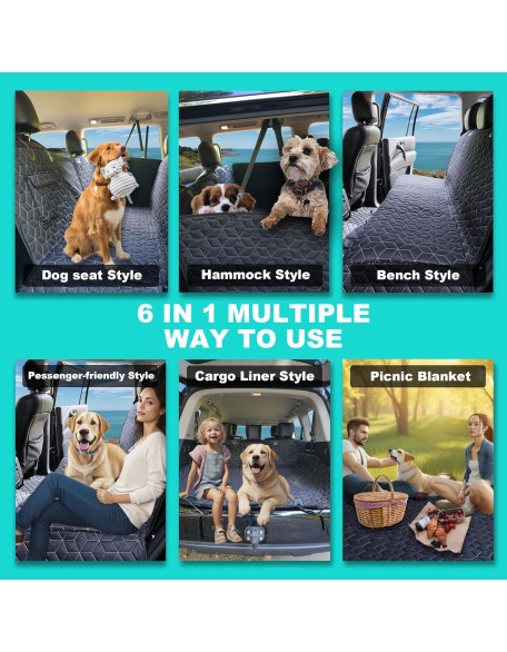 Dog Seat Covers for SUV Back Seat,100%Waterproof Dog Hammock for SUV,600D Heavy Durable Backseat Cover for Dogs,Pet Car Seat Protector for Midsize SUV Highlander/Pilot/Outback/Explorer/Cherokee