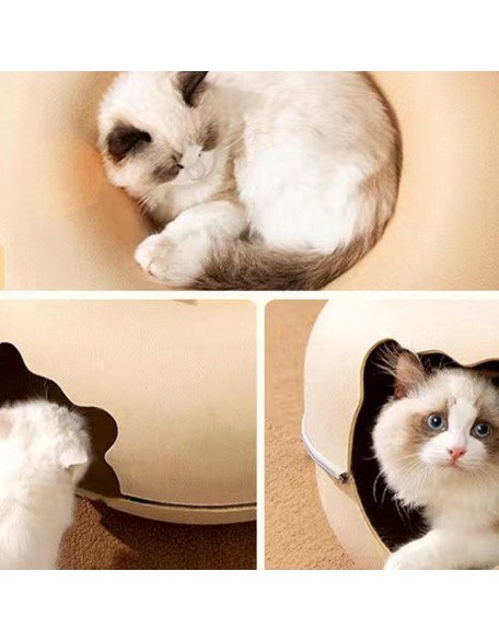 Cat Tunnel Bed,Cat Toys Cat Tube for Indoor Cats,Removable Washable Felt Cat Carve Bed with Zipper，Cat Cave Interactive Toys for Dog Bunny Cat Pet Supplies