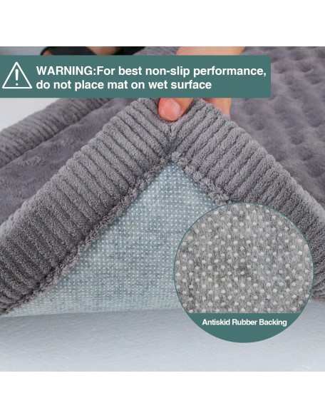 Dog Crate Pad 24x17 inch Gray Memory Foam Dog Bed Mat for Small Dog Cat Grey Washable Puppy Sleeping Bed Anti Slip