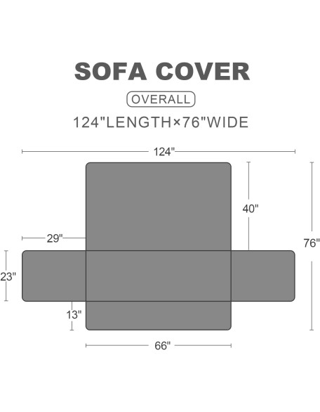 Sofa Cover, Water Resistant Slipcover Furniture Protector, Washable Couch Cover with Non Slip and Elastic Straps for Kids, Dogs, Pets(Sofa, LightGrey-Waffle)