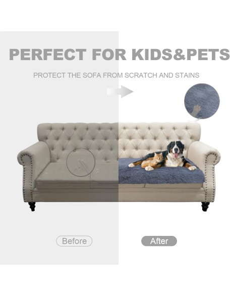Waterproof Dog Bed Cover, Soft Plush Pet Blanket with Anti-Slip Back for Bed Couch Sofa, Furniture Protector for Small, Medium and Large Dogs and Cats (Noble Grey, 30"x70")