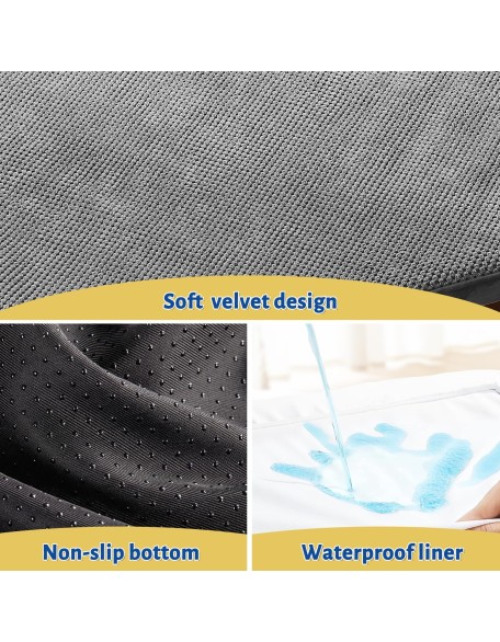 Orthopedic Dog Beds Big Large Sized Dog, Pet Sofa Bed with Removable Washable Cover, Egg Foam Support, Bolster Cushion for Comfortable Sleep, Waterproof Lining and Non-Slip Bottom