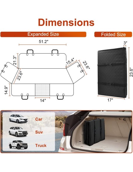 Dog Car Seat Cover, Back Seat Extender for Dogs,Dog Hammock for Car Backseat, Non Inflatable Dog seat Cover for Back seat,Hard Bottom Back Seat Protector for Cars,Trucs & SUVs