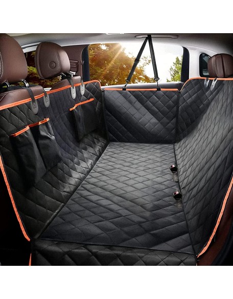 Dog Car Seat Cover - Waterproof Pet Hammock with 4 Bags Side Flap, Scratchproof and Nonslip Backseat Protection for Car, Truck and SUV
