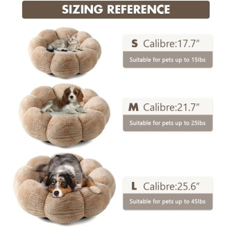 Dog Bed Round Cat Nest Cute Puppy Sofa Bed Super Soft Kitten Sleeping Cushion Washable Pet Couch Mat for Medium Small Dogs Anti-Slip Cat Cave