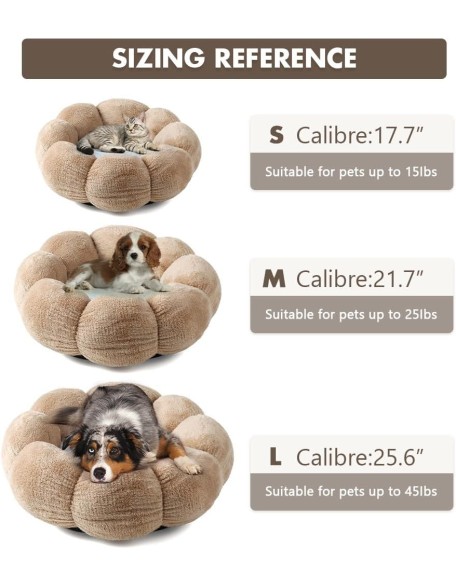 Dog Bed Round Cat Nest Cute Puppy Sofa Bed Super Soft Kitten Sleeping Cushion Washable Pet Couch Mat for Medium Small Dogs Anti-Slip Cat Cave