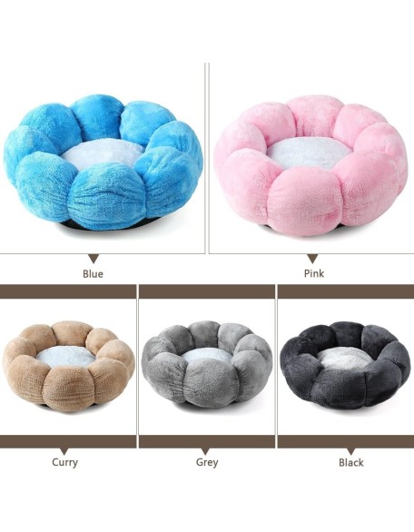 Dog Bed Round Cat Nest Cute Puppy Sofa Bed Super Soft Kitten Sleeping Cushion Washable Pet Couch Mat for Medium Small Dogs Anti-Slip Cat Cave