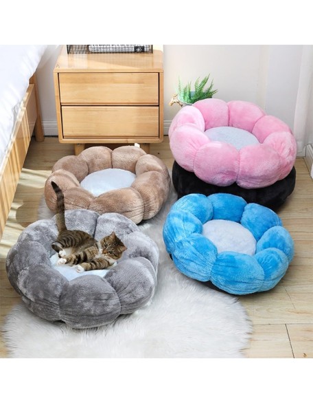 Dog Bed Round Cat Nest Cute Puppy Sofa Bed Super Soft Kitten Sleeping Cushion Washable Pet Couch Mat for Medium Small Dogs Anti-Slip Cat Cave