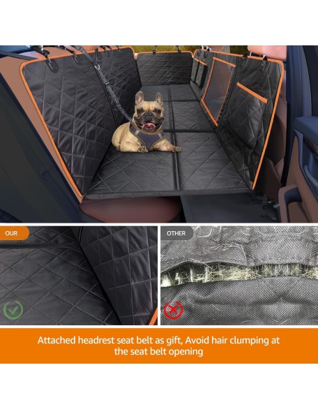 Dog Back Seat Extender Hard Bottom Dog Seat Cover Durable Stable Comfortable Dog Car Hammock Bed for Car Road Trip Car Seat Cover for Large Dogs Up to 400LB Protect Dogs Not Fall into Floor
