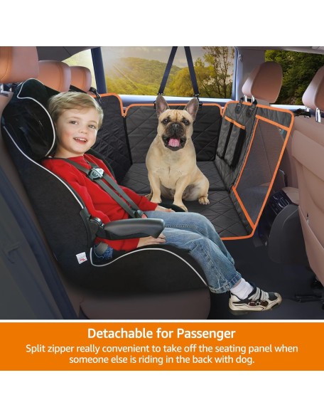 Dog Back Seat Extender Hard Bottom Dog Seat Cover Durable Stable Comfortable Dog Car Hammock Bed for Car Road Trip Car Seat Cover for Large Dogs Up to 400LB Protect Dogs Not Fall into Floor