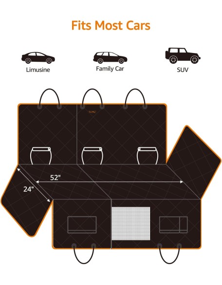 Dog Back Seat Extender Hard Bottom Dog Seat Cover Durable Stable Comfortable Dog Car Hammock Bed for Car Road Trip Car Seat Cover for Large Dogs Up to 400LB Protect Dogs Not Fall into Floor
