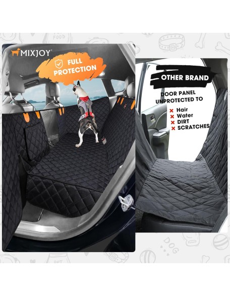 Dog Car Cover for Back Seat and Door Protector Waterproof Dog Seat Covers for Cars, Car Seat Protector for Dogs with 1 Dog Seat Belt, Nonslip Back Seat Cover and Door Cover for SUV