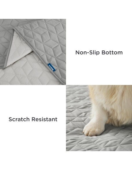 100% Waterproof Couch Cover for Dogs Washable - Non Slip Waterproof Dog Blanket for Couch Sofa, Lightweight Furniture Protector Durable for Pet Cat Puppy with Non-Slip Bottom, Grey, 30x70IN
