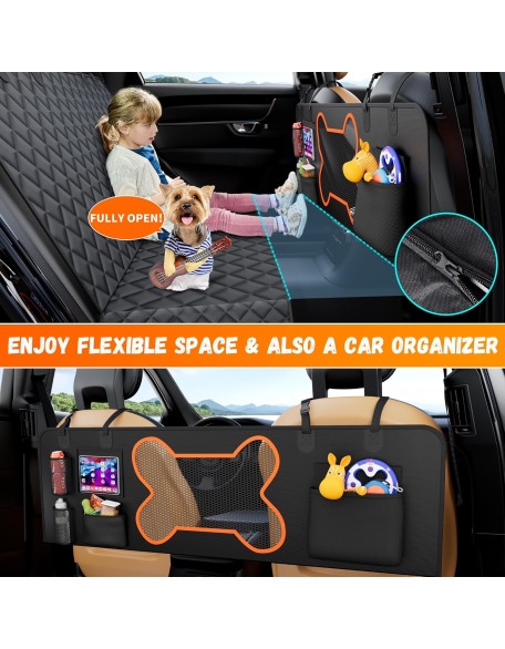 Dog Seat Cover for Car Back Seat, SUVs & Trucks - Zipper Design Seat Protector for Dogs w/Mesh Window & Waterproof – Durable & Scratch-Proof – Pet Car Seat Cover Hammock