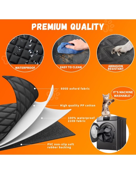 Dog Seat Cover for Car Back Seat, SUVs & Trucks - Zipper Design Seat Protector for Dogs w/Mesh Window & Waterproof – Durable & Scratch-Proof – Pet Car Seat Cover Hammock