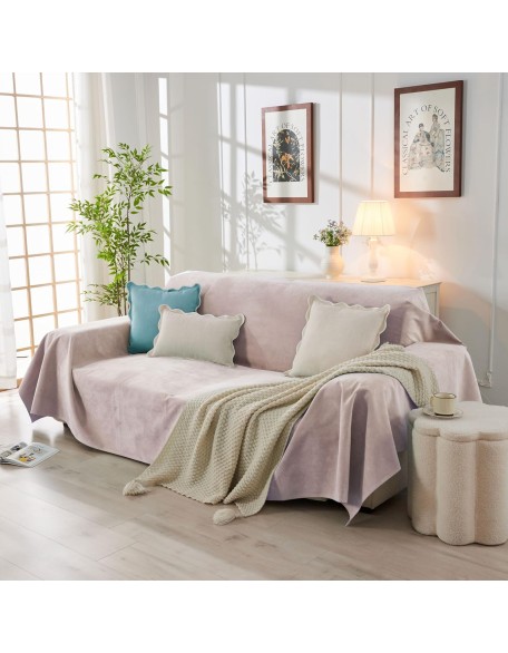Waterproof Couch Covers for Pets Anti-Scratch Sofa Cover Thick Non-Slip Sofa Slipcover for Leather Sofa Pink Washable Furniture Protector(71"x118")