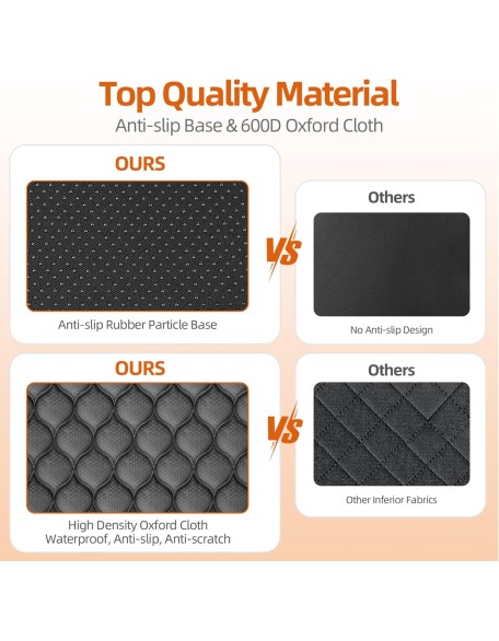 Back Seat Extender for Dogs- Holds 400LBS, Dog Car Seat Cover for Backseat Hard Bottom 100% Waterproof Non-Slip Scratch Resistant Dog Hammock for Car SUVs Truck, Universal Size -Black