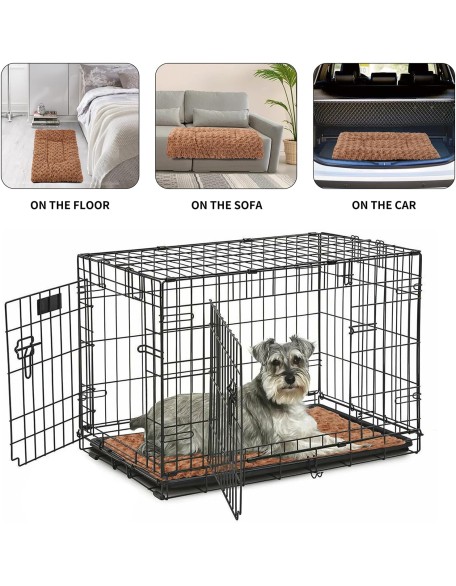 Dog Bed Mat Soft Washable Dog Crate Pad Non-Slip Bottom High Resilience