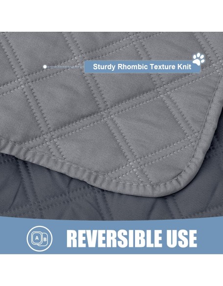 Waterproof Dog Blanket, Reversible Dog Bed Cover Pet Blanket, Soft Couch Cover for Dogs Washable, Bed Couch Sofa Furniture Protector for Puppy Cat Kids (82"x120", Grey/Dark Grey)