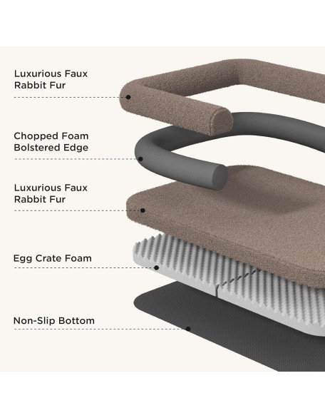 Foldable Human Dog Bed for People Adult, 2 in 1 Corduroy Fleece Calming Human Size Giant Waterproof Dog Bed Fits Pet Families with Egg Foam, Faux Fur Orthopedic Dog Sofa, Tuscan Beige
