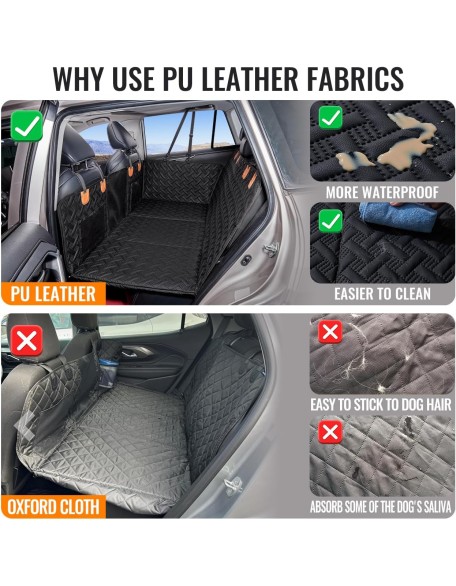 Dog Back Seat Extender,Back Seat Pet Cover for Dogs,Rear Dog Car Seat Cover for Back Seat,Hard Bottom Car Seat Cover for Dogs, Dog Seat Covers,Dog Hammock for Car
