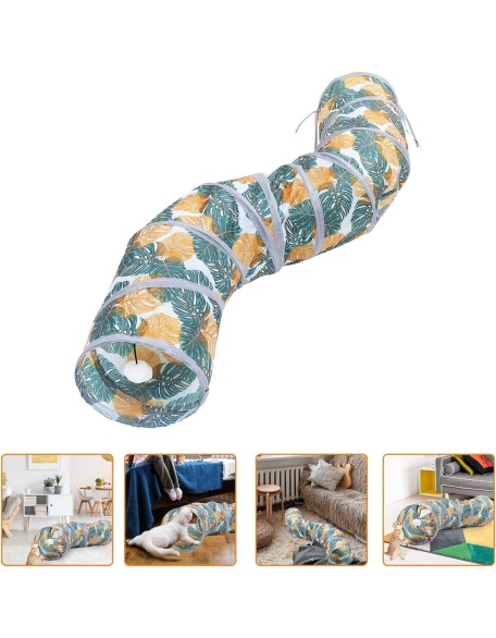 3pcs Collapsible Small Bunny Interactive Adorable S-Tube Play Sleeping Tube Cave Decorative Way Tunnel Bed Puppy Tent: Toy for Polyester Cat Supplies Rabbit Plaything Accessory cat Play (Color : Asso