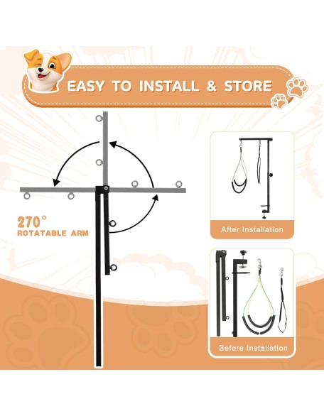 Breeze Touch Dog Grooming Arm, Pet Grooming Table Arm