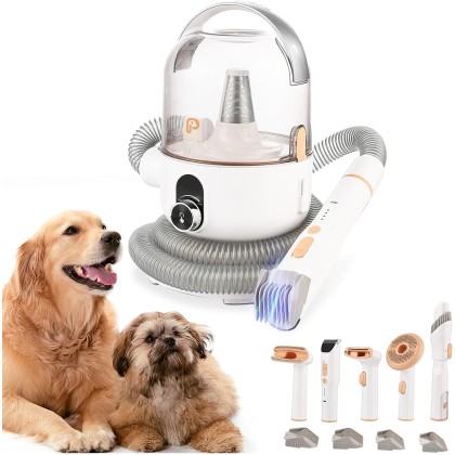 Dog Grooming Vacuum Kit, 11Kpa Suction Power Pet Hair Vacuum for Shedding Grooming