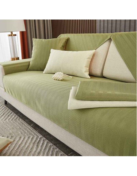 Ice Silk Sofa Cushion Summer Cool Cushion Anti slip Backrest Full Cover Cloth Towel Set